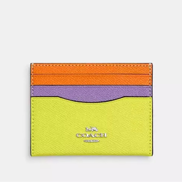 Coach Slim Id Card Case In Colorblock - Picture 1 of 1
